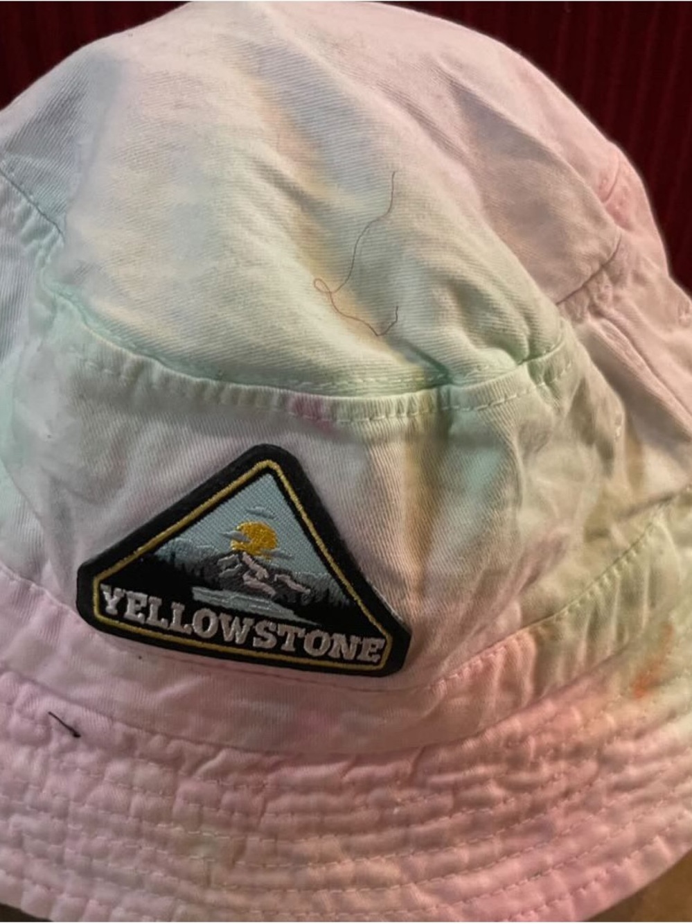 Yellowstone Embroidered Patch Tie-Dye Bucket Hat - Pastel